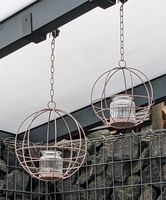 2 x Hänge-Windlicht Metall rosa + Windlicht Pflanzenstecker Hessen - Angelburg Vorschau