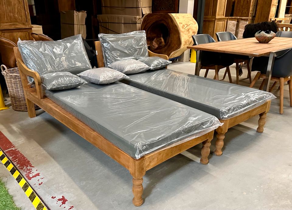 DESIGN DAYBED GARTEN SONNEN LIEGE BETT MÖBEL TEAKHOLZ TEAK NEU in Wermelskirchen