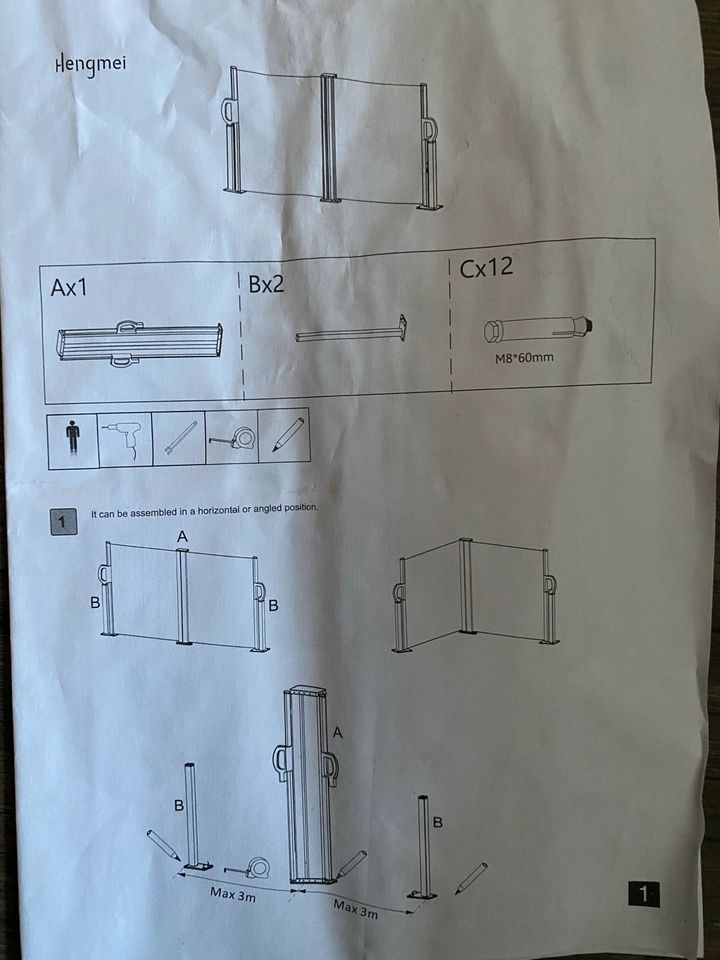 *Seitenmarkise 200 x600 * NEU in Haren (Ems)