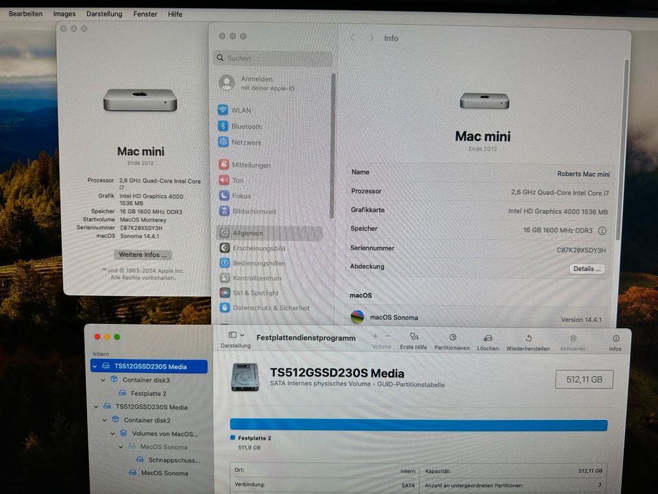 Apple Mac Mini late 2012 Quad core  i7 2,6 GHz 16GB 2x 512GB SSD in Blieskastel