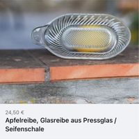 Sale! Apfelreibe, Glasreibe aus Pressglas, Vintage Düsseldorf - Düsseltal Vorschau