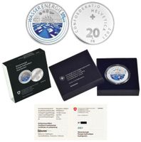 Schweiz 20 Franken Silber 2021 PP Farbe Wasserenergie Hessen - Alsfeld Vorschau