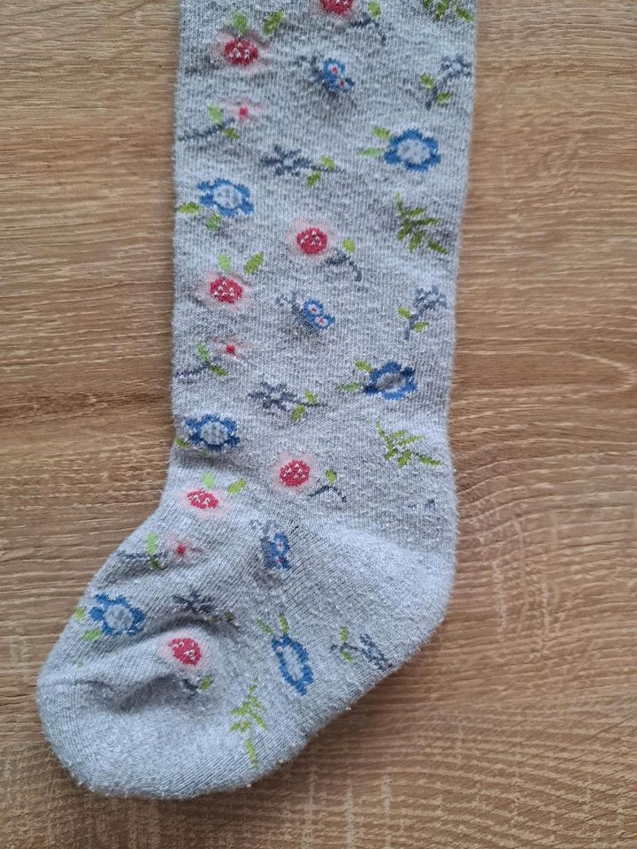 Strumpfhose, Gr.86/92, grau mit bunten Blumen, Tchibo in Metzingen