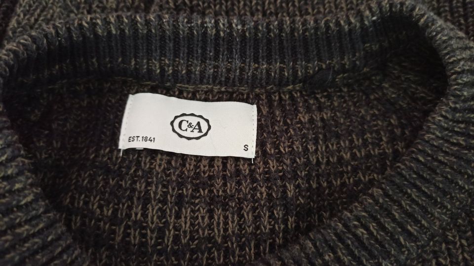 Herren Pullover Strickpullover - schwarz grau - C&A  - Gr. S in Leverkusen