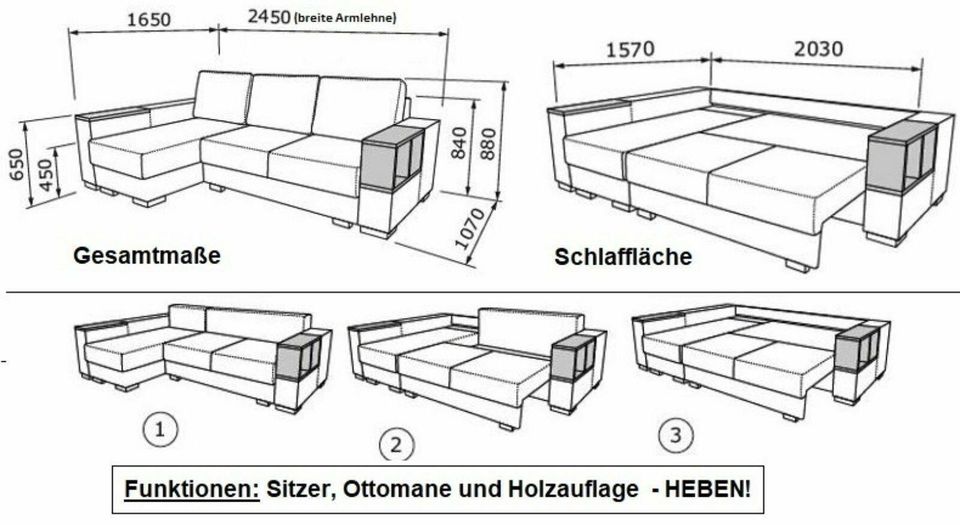 SOFA MIT SCHLAFFUNKTION BETTKASTEN SOFA MIT STAURAUM NEU in München