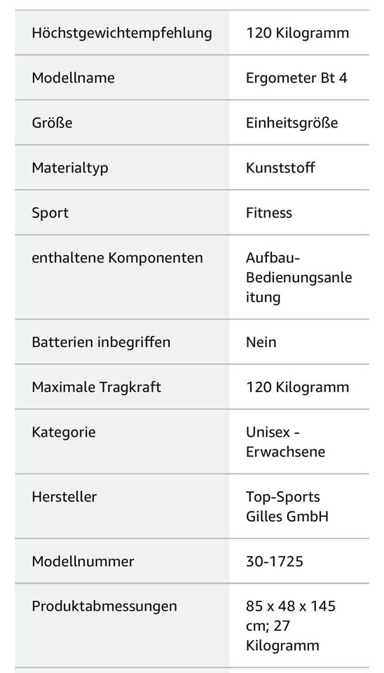 Ergometer Christopeit BT4 in Lünen