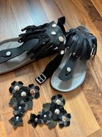 Birkenstock Sandalen schwarz Fransen & Blumen Gr.39 Köln - Lindenthal Vorschau