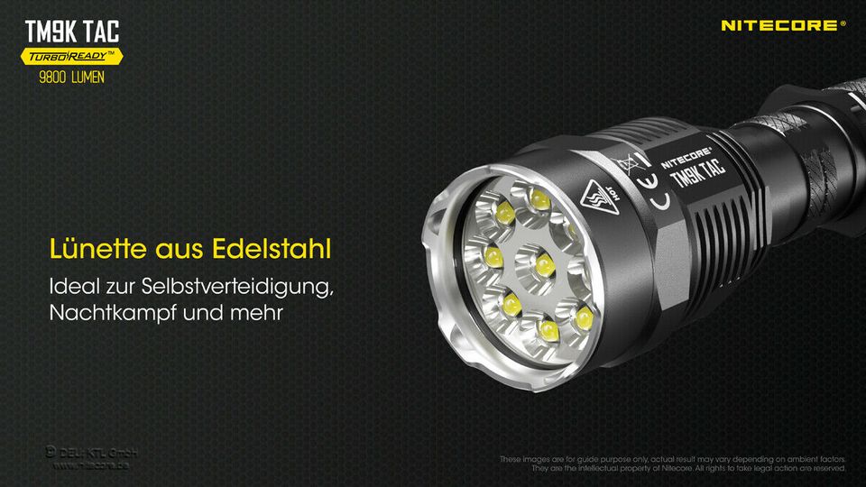 Nitcore   TM9K Tac Taktische LED  Taschenlampe Ultrahell 9800 Lum in Bischoffen