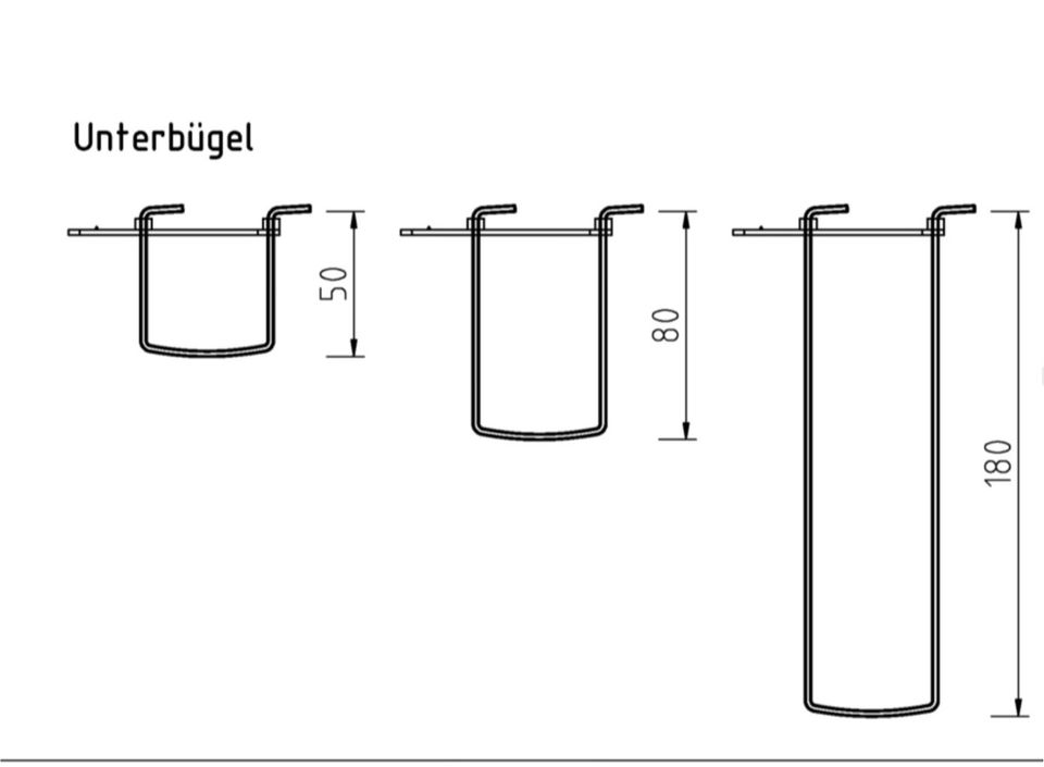 23 Haltebügel Unterbügel 50 mm Elmco in Börger