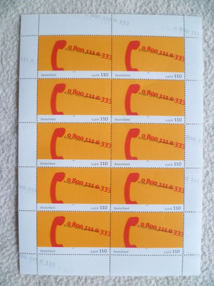 Briefmarken 10er Bogen - Kinder- und Jugendtelefon - 0,56€ in Kreuztal
