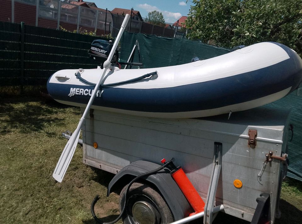 Mercury Schlauchboot mit Außenborder 6 PS 4 Takter Führerscheinfr in Aschaffenburg