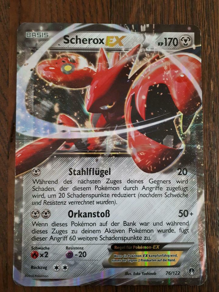 Pokemon Karte Scherox Oversize Holo 76/122 KP170 2016 Portofrei in Bobritzsch-Hilbersdorf