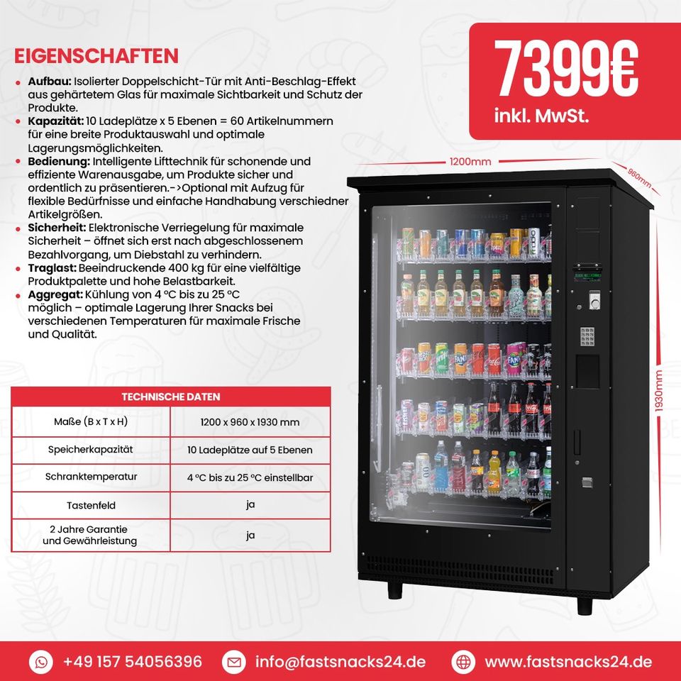 Snackautomat Warenautomat - Leasing/Mieten/Finanzierung möglich in Berlin