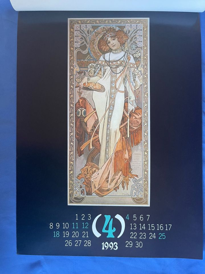 KUNSTKALENDER VON ALFONS MUCHA 1993 in Rehau