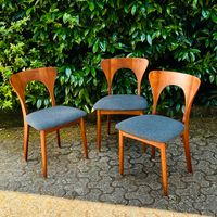 3x Niels Koefoed Stühle - Koefoeds Hornslet - Esszimmer Stühle - Mid Century Teak - Designklassiker | Vintage Düsseldorf - Pempelfort Vorschau