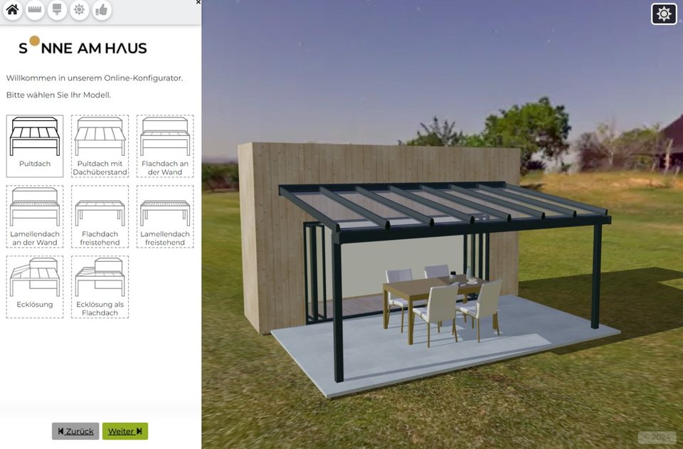 Aluminium Terrassenüberdachung 4m x 3m mit VSG Glaseindeckung in Nordhorn