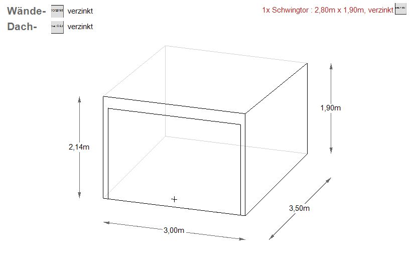 Blechgarage 3x3,5m Schuppe Gerätehaus Garage inkl.Lieferung 8730! in Schwäbisch Hall