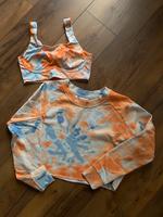 Sport Set Bustier S & Pulli XS TCM Tchibo orange-hellblau Bayern - Moosthenning Vorschau