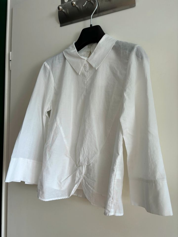 NEU H&M Bluse Shirt - 32 XXS - weiß Knoten zum Binden Business in Rödermark