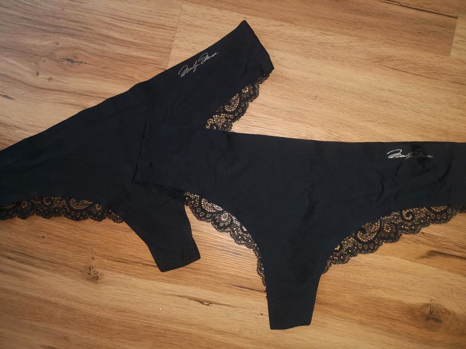 Neu Marilyn Monroe 2 Slips Panties Spitze Unterwäsche schwarz Gr in Waghäusel