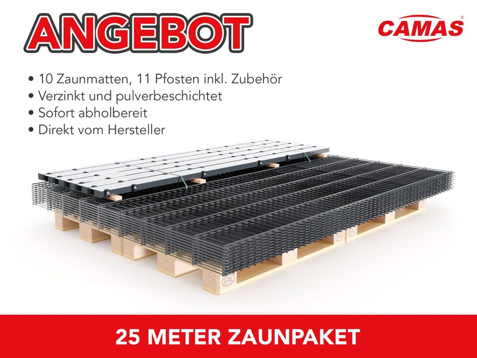 25m Doppelstabmattenzaun 1,83m SONDERANGEBOT - 6/5/6 Gartenzaun Zäune Zaunanlage NEU Zaunsystem in Castrop-Rauxel