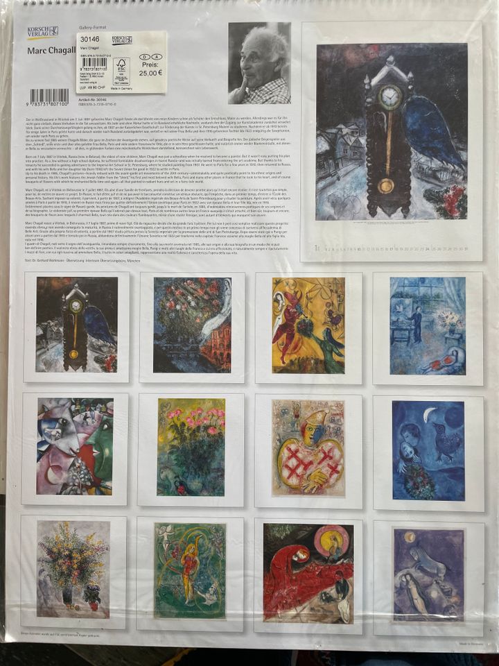 Kalender mit Bildern von Marc Chagall in Bergisch Gladbach