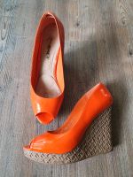 Wedges Peeptoe High Heels Gr 41 orange Hessen - Groß-Gerau Vorschau