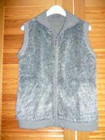 Weste Strickjacke Jacke ohne Arme Gr. M 38/40 Grau mit Fellbesatz Bayern - Schwabach Vorschau