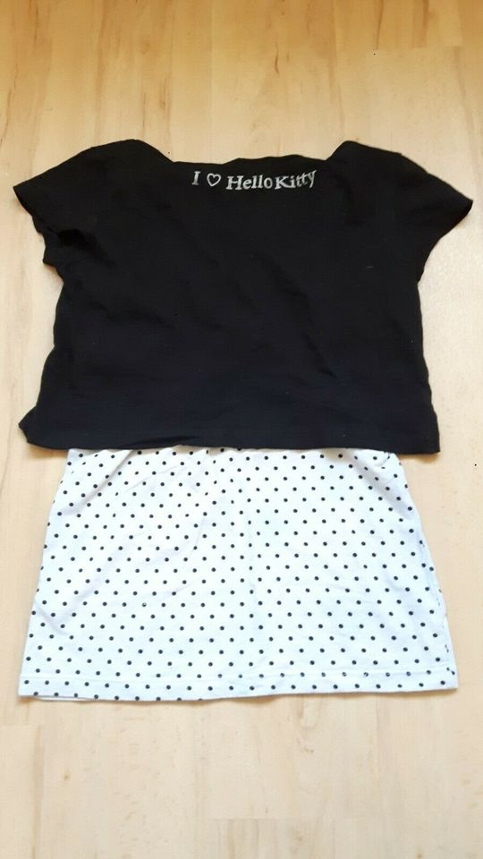 I love Hello Kitty 2 in 1 Shirt Lagenlook 158 – 164 schwarz weiß in Kürten