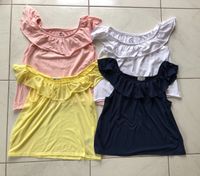 H&M Set Shirt Rüschen Gr. 146/ 152 T-Shirt weiss rosa blau gelb Bayern - Rieden b Kaufbeuren Vorschau