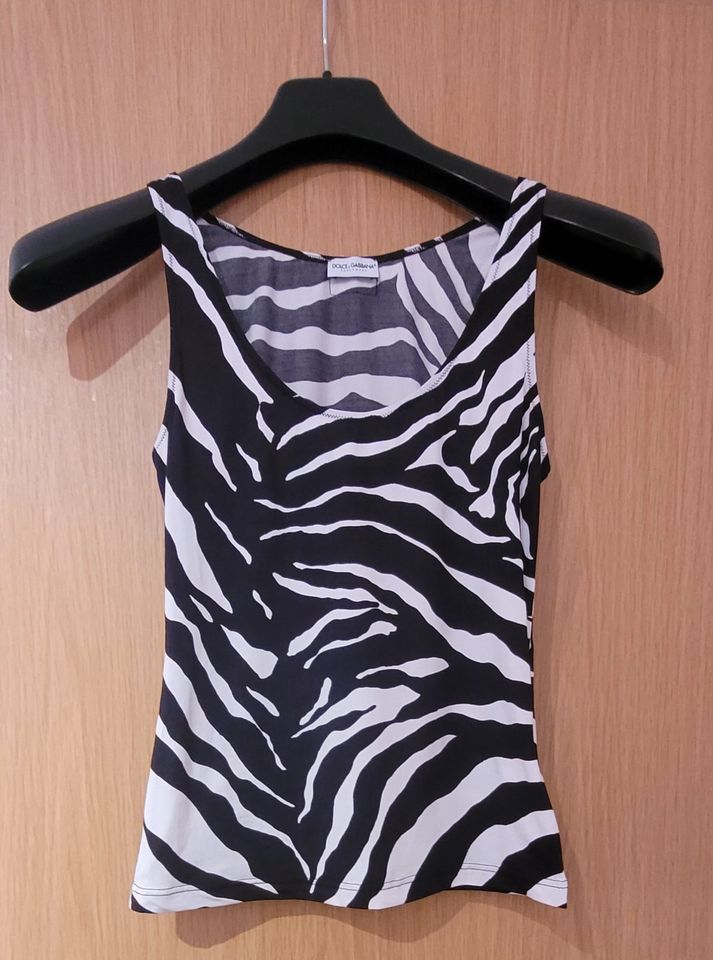 Dolce & Gabbana Zebra Druck Tank Top, ORIGINAL, Gr., S in Frankfurt am Main