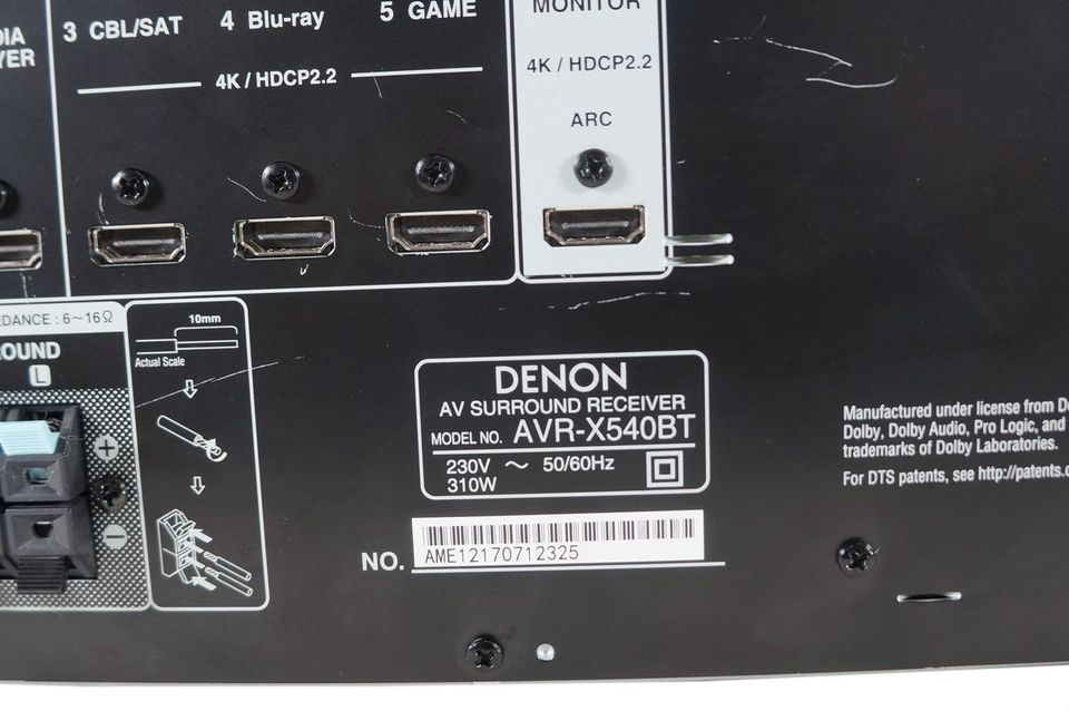 Denon AVR-X540BT 5.1 A/V Receiver 4k HDMI Bluetooth USB Tuner in Bad Kreuznach