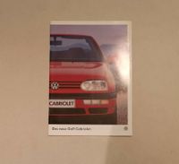 Prospekt VW Golf III Cabriolet aus 8/93 Nordrhein-Westfalen - Viersen Vorschau