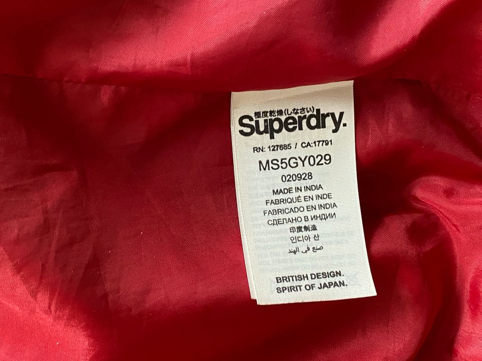 Lederjacke ★ Superdry Gr. M ★ Modell Ryan Bomber graubraun in Dresden