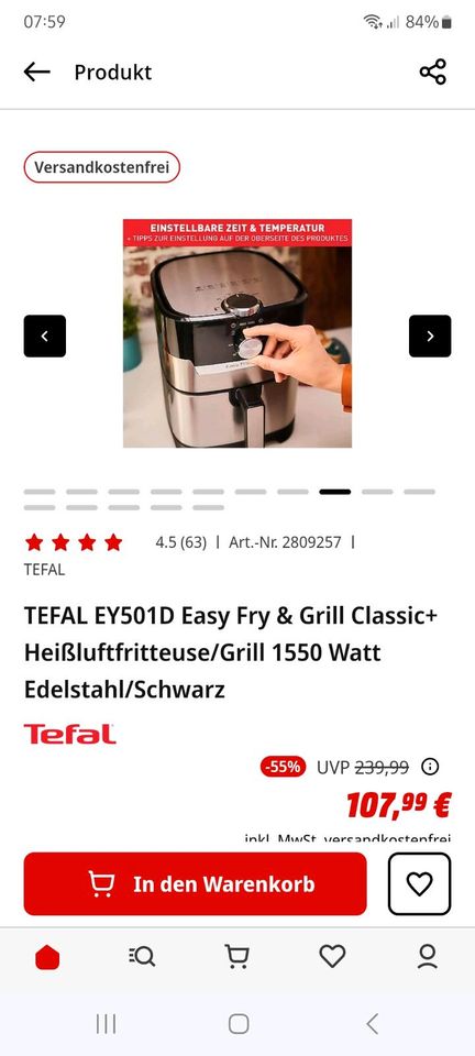 Tefal Heißluftfritteuse in Neumarkt-Sankt Veit