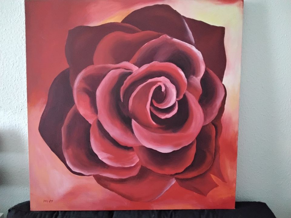 Rose auf Leinwand,,,,,90 x 90cm in Elmshorn