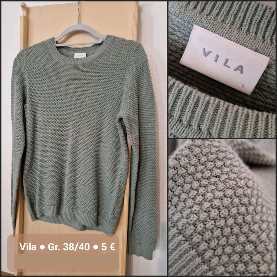 Pullover Lang Vila Grün Mintgrün Strick Gr.M/L 38/40 in Hofheim am Taunus