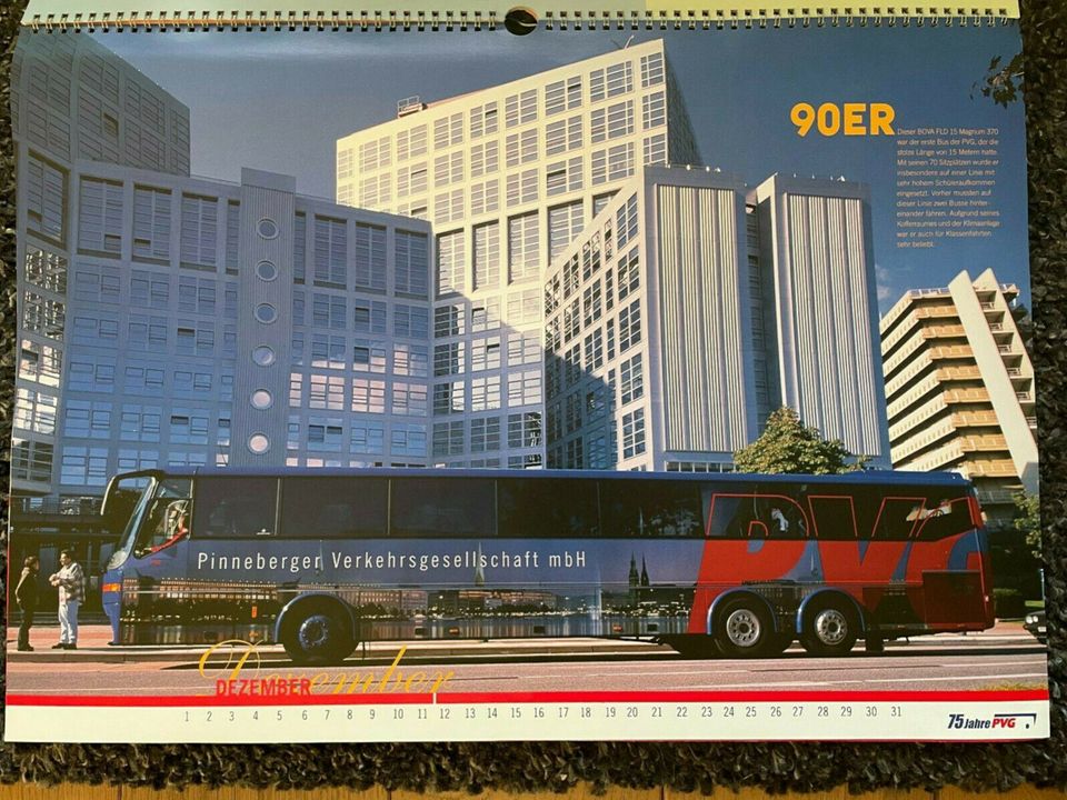 Jubiläumskalender Reimers PVG 75 Jahre v. 2000 Bewegte Zeiten Bus in Wedel