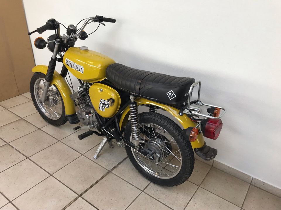 Simson S51 Enduro 4 Gang Gelb 12V VAPE Versand Fahrbereit Papiere in Calbe (Saale)