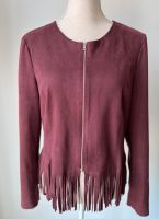 Marc Cain lila Jacke Damen Fransen Lederjacke Gr. 4 (40) Niedersachsen - Helvesiek Vorschau