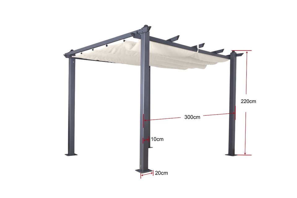 Pavillon Pergola Aluminium Gartenzelt Dach grau Kairo 3x3m 479€* in Herbertingen