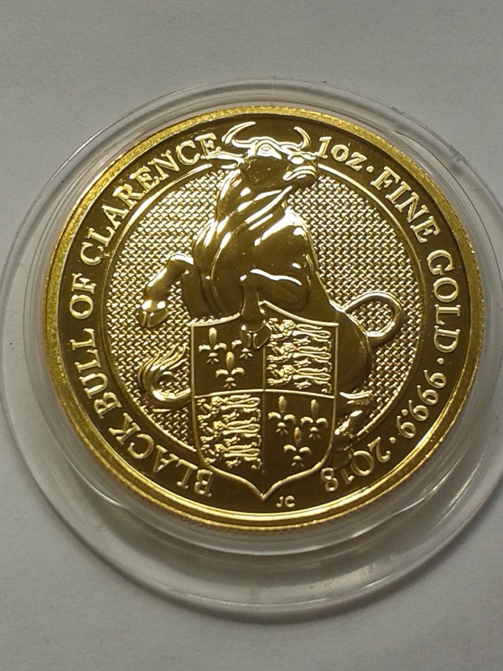 100 Pfund 2018 Großbritannien Black Bull queens beasts 1oz Gold in München