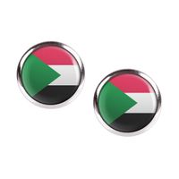 Mylery Ohrstecker Paar mit Motiv Sudan Khartum Flagge silber vers Hessen - Trendelburg Vorschau