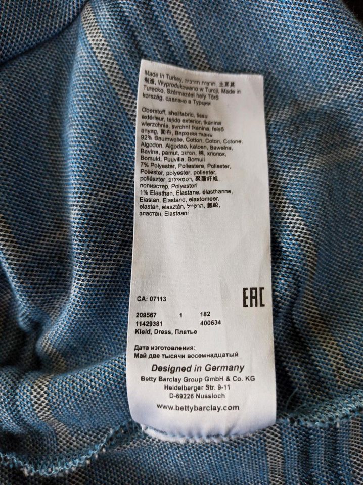 Etui Kleid Betty Barclay Gr.40 Stretch Baumwolle schwarz blau wei in Neumünster