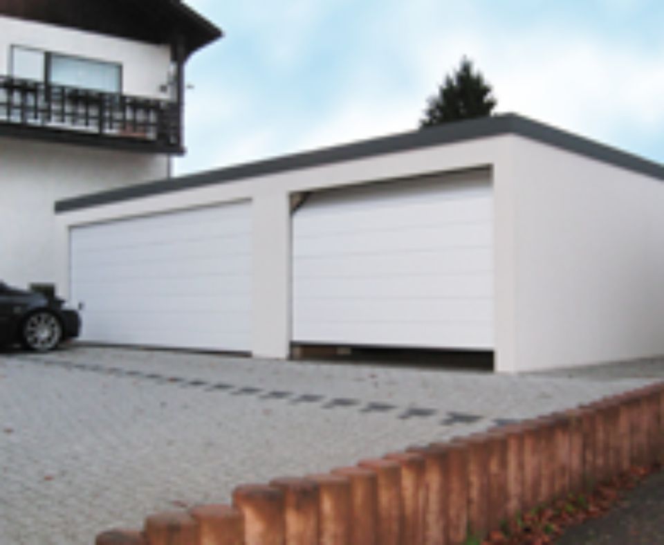 Großraumgarage, Garage, Fertiggarage, verputzt, verschiedene Farben in Ravensburg