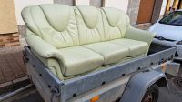 Couchgarnitur 3-1-1 echt Leder Couch + 2 Sessel lindgrün Sachsen-Anhalt - Aken Vorschau