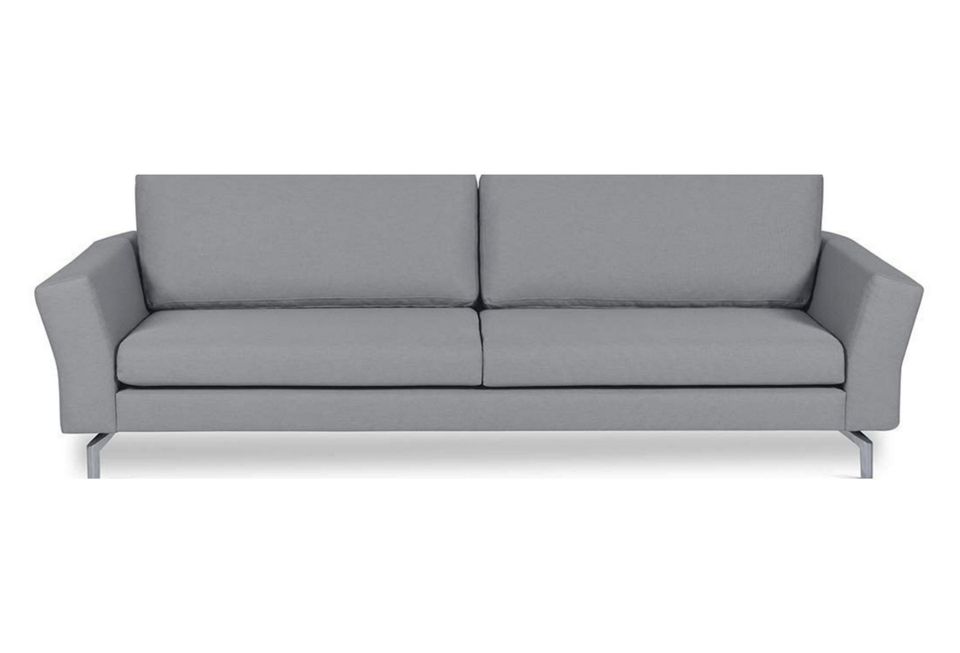 Sofa 3-Sitzer silber grau Metall Couch Strukturstoff in Bielefeld