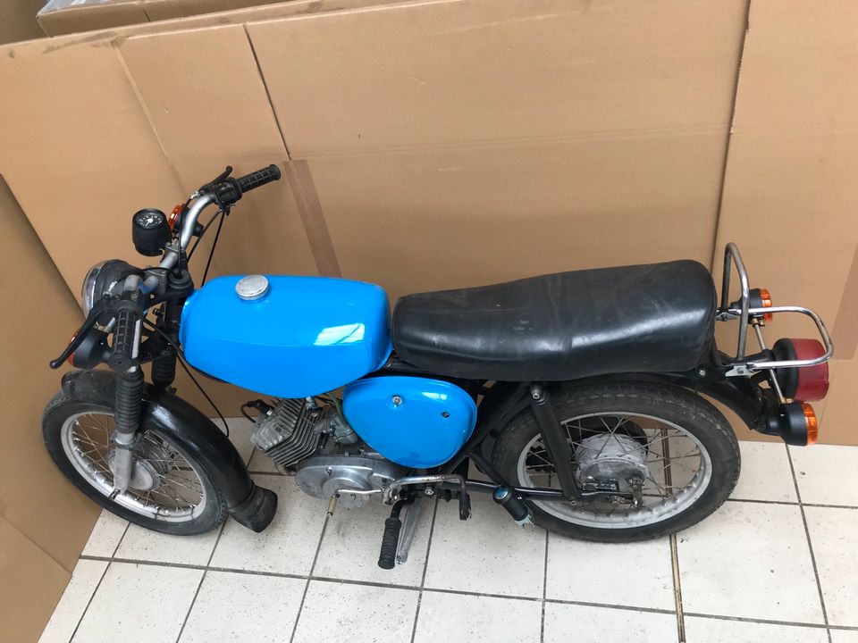 Simson S50 S50B blau 1978 Motor läuft Bastler zur Restauration * in Calbe (Saale)