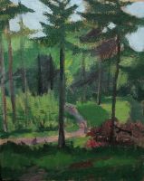 "Skandinavische Wald Landschaft " ,Monogrammiertes Ölbild 1965 Berlin - Charlottenburg Vorschau