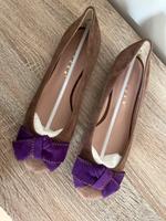 Unützer Ballerina lila violet Schleife 37 Lederschuhe braun beige Baden-Württemberg - Veringenstadt Vorschau